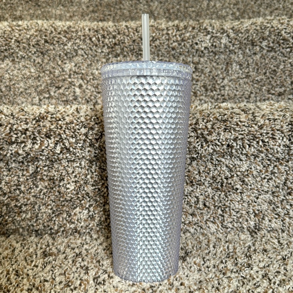 White reflective tumbler cup